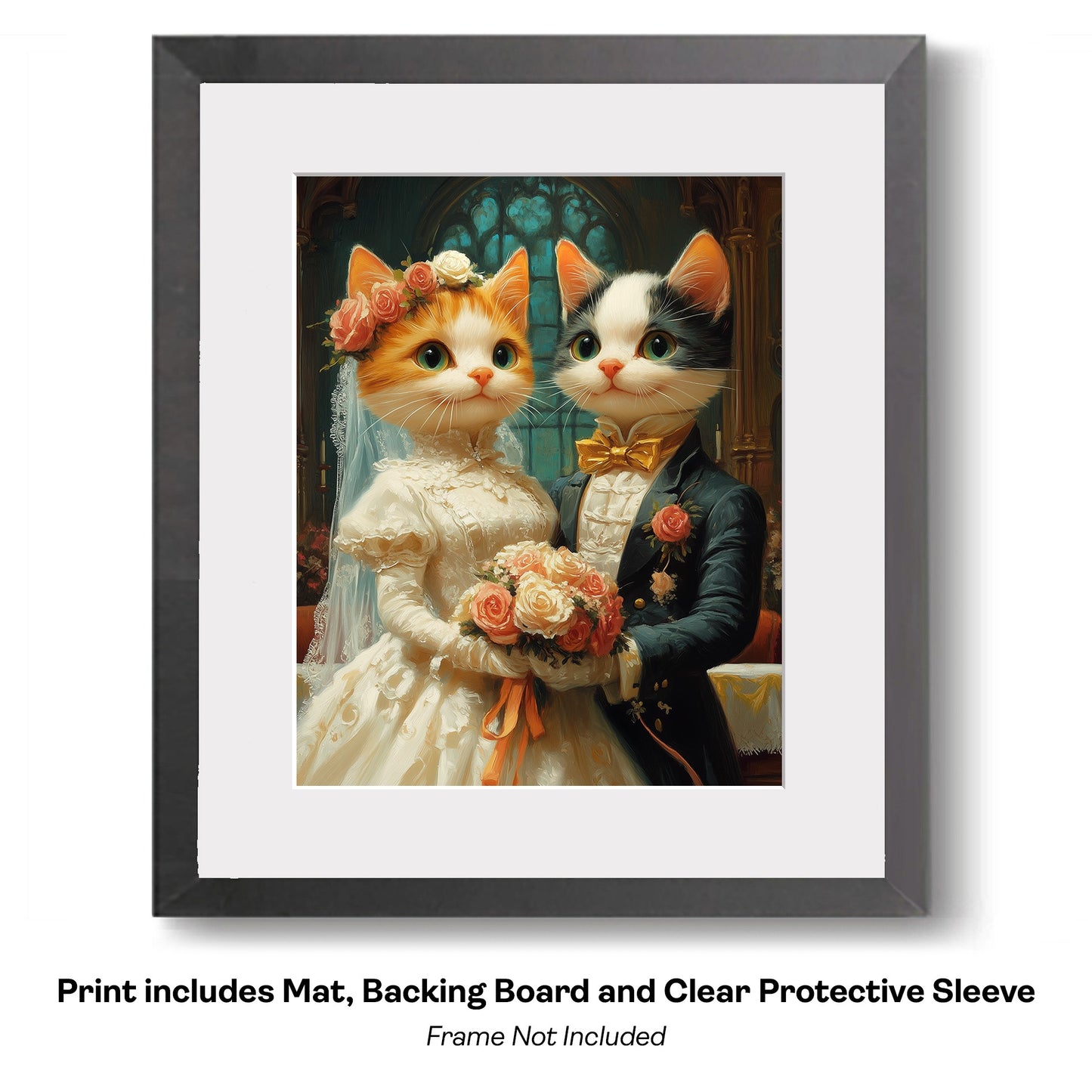 Kitten Couple at the County Fair - Anthropomorphic Cat Wall Art Prints – 8″x10″ Artwork for 11″x14″ Frame