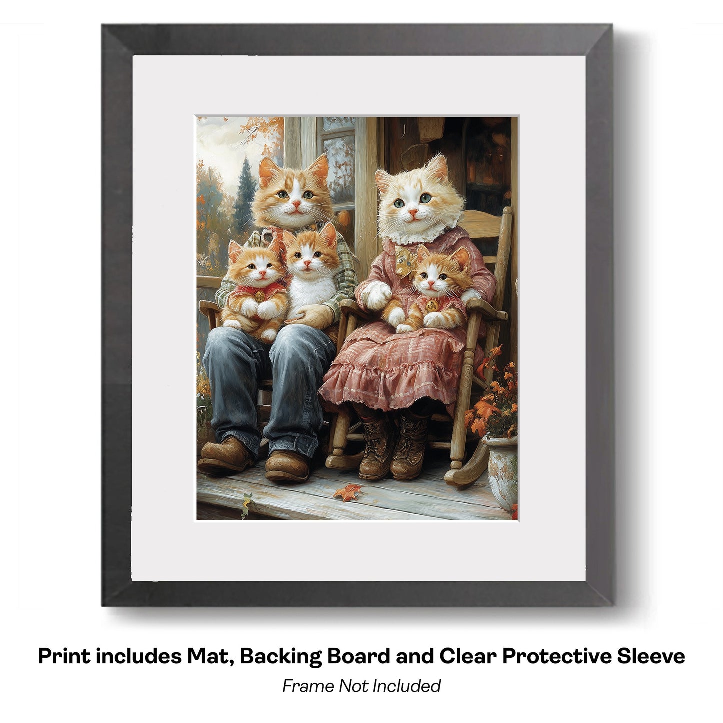 Country Cat Folk - Kitten Couple Getting Hitched art print