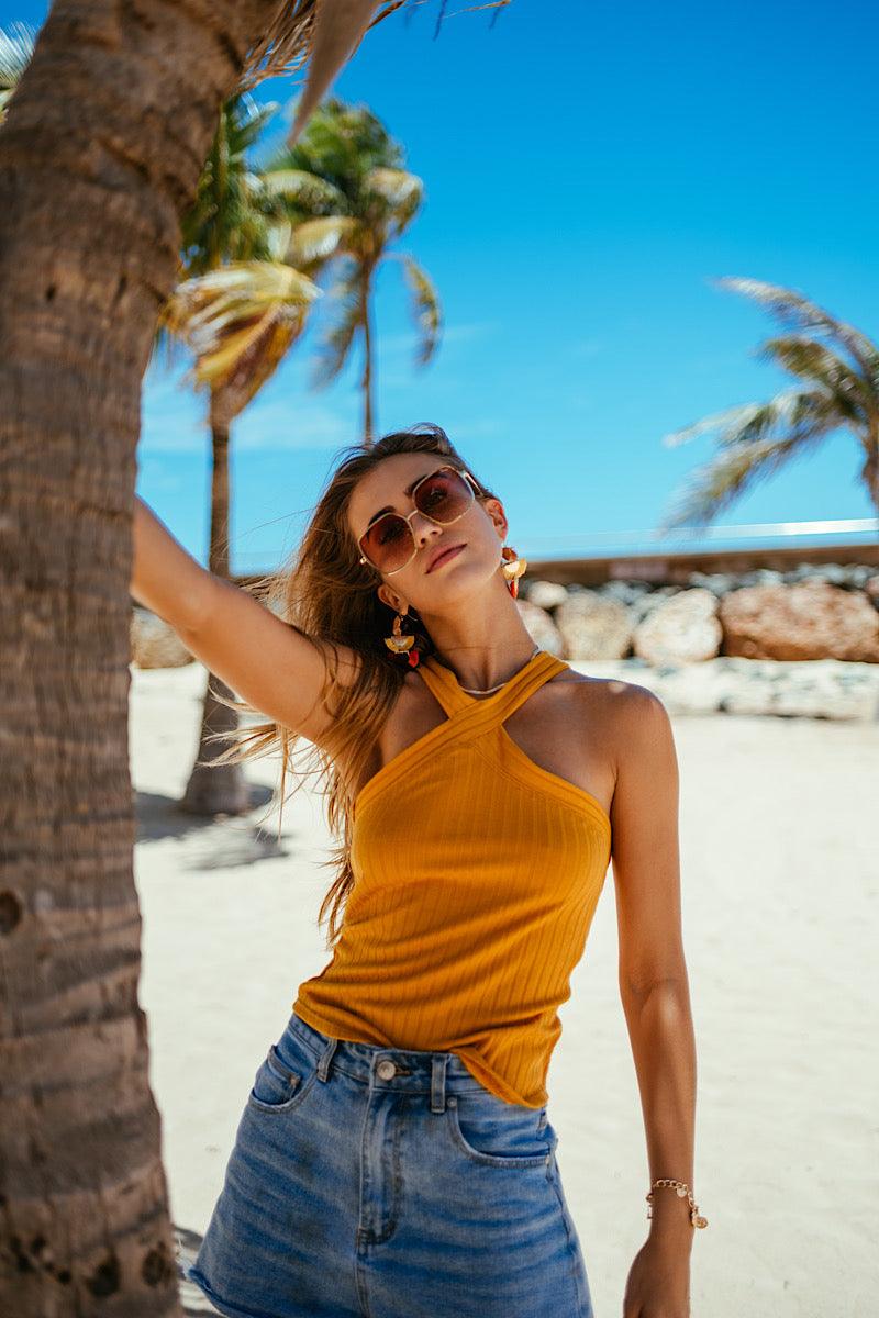 Orange Taylor Halter Top