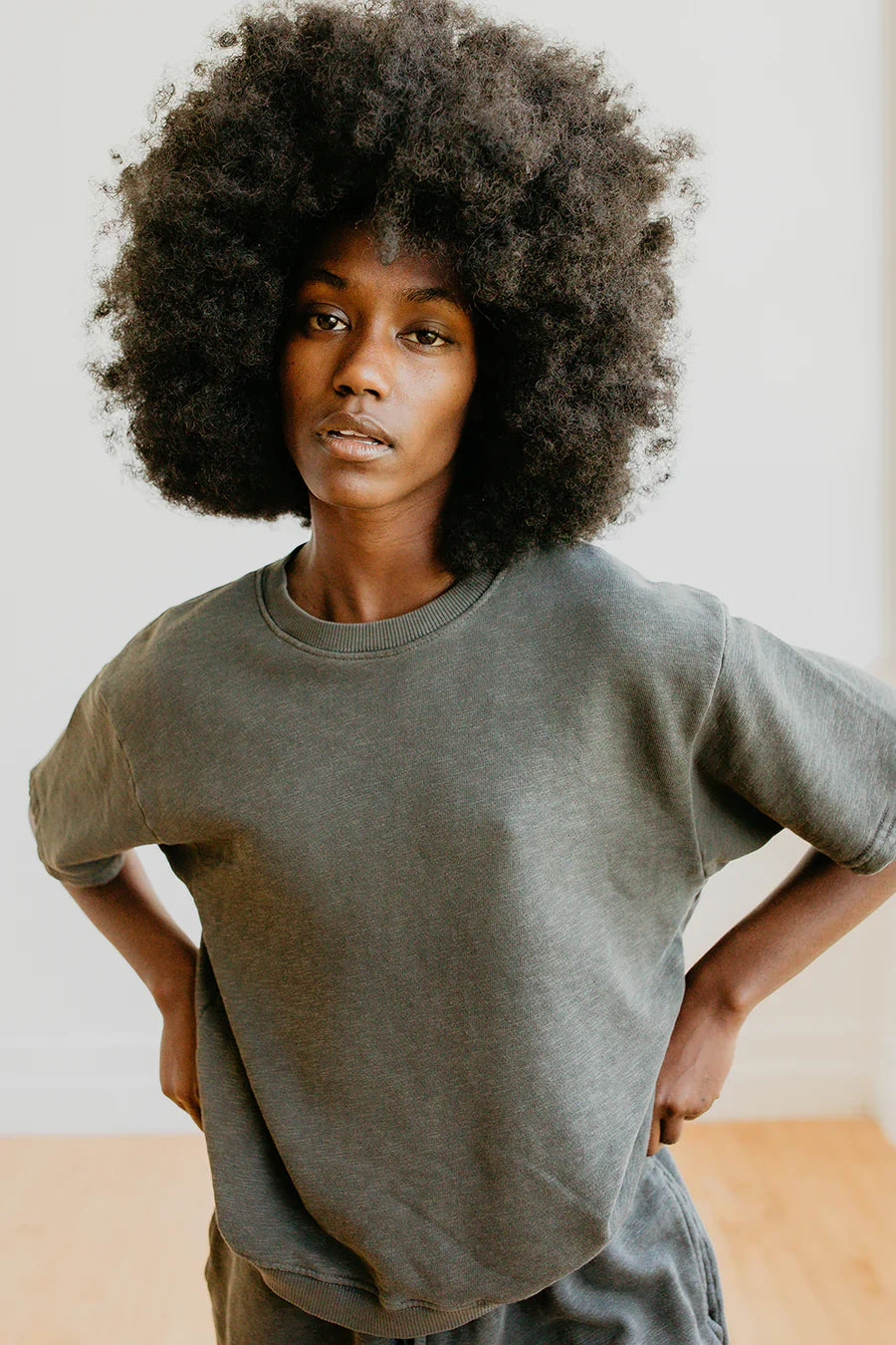 Harmony Washed Black Crewneck Tee