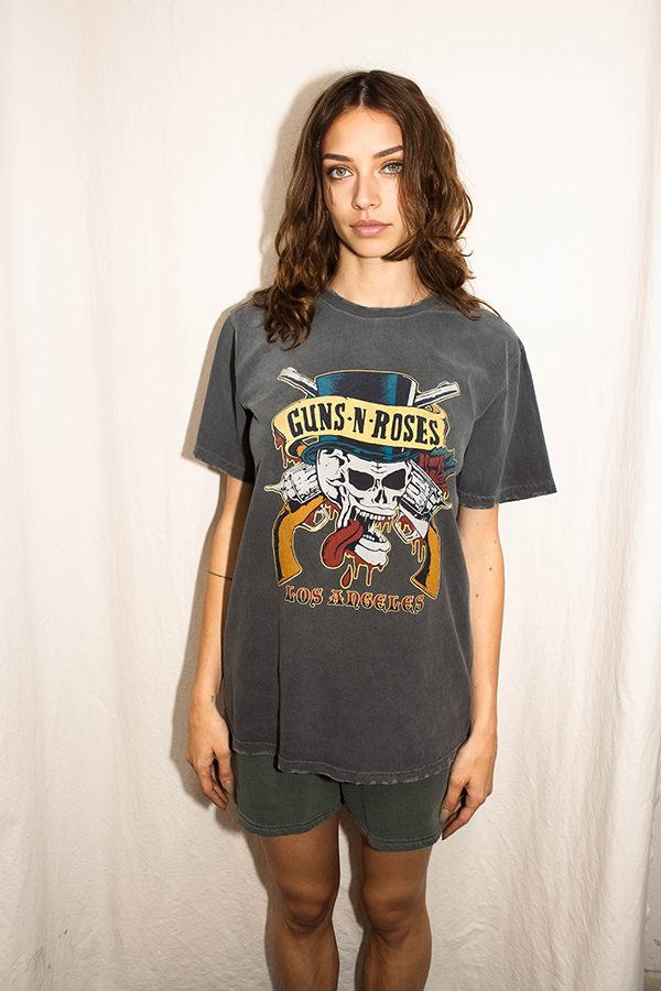 Guns N Roses Los Angeles Top Hat Skull Tee