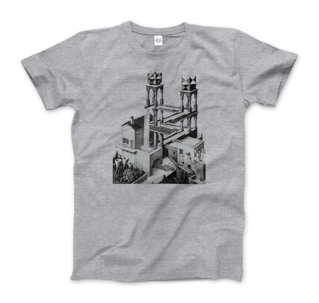MC Escher Waterfall Illusion T-Shirt-5