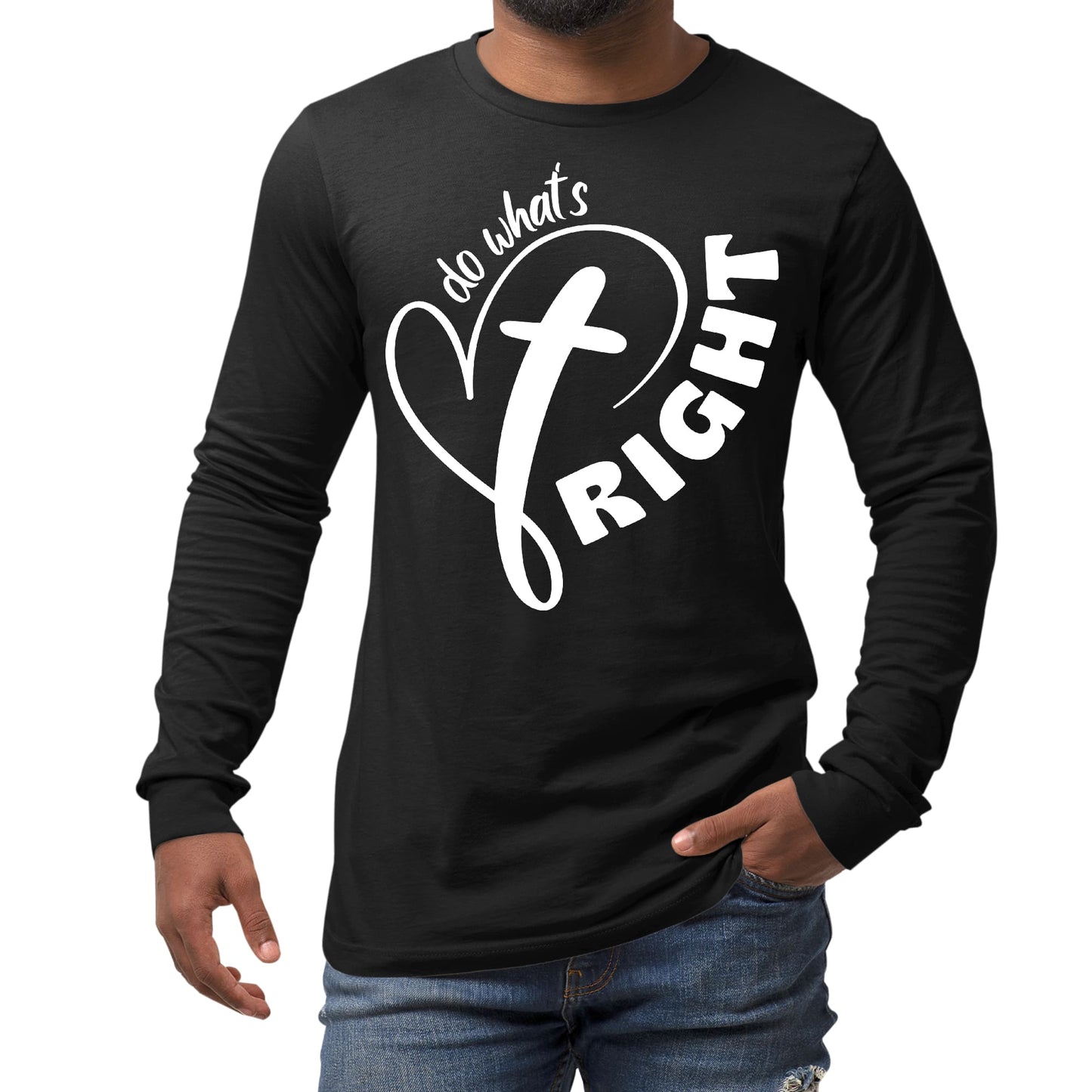 Mens Long Sleeve Graphic T-shirt - Say it Soul - do What's Right