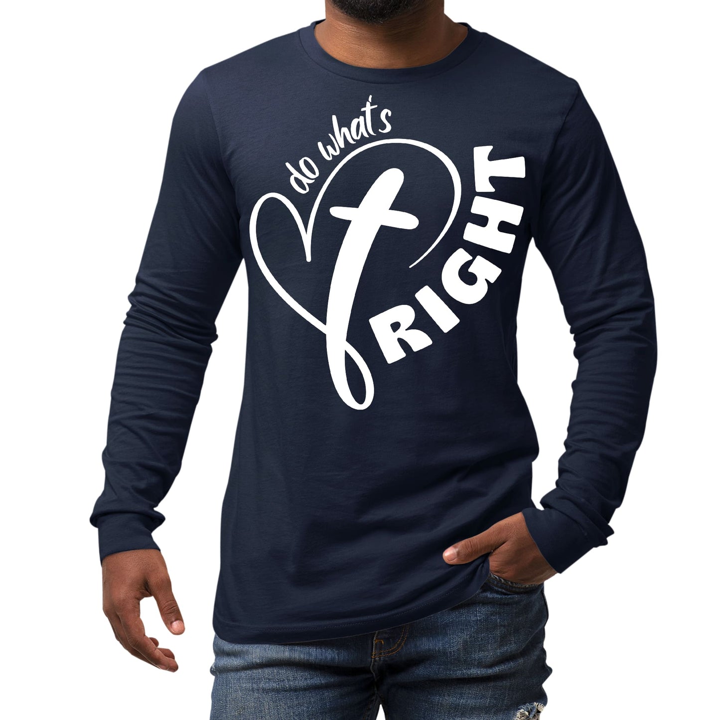 Mens Long Sleeve Graphic T-shirt - Say it Soul - do What's Right