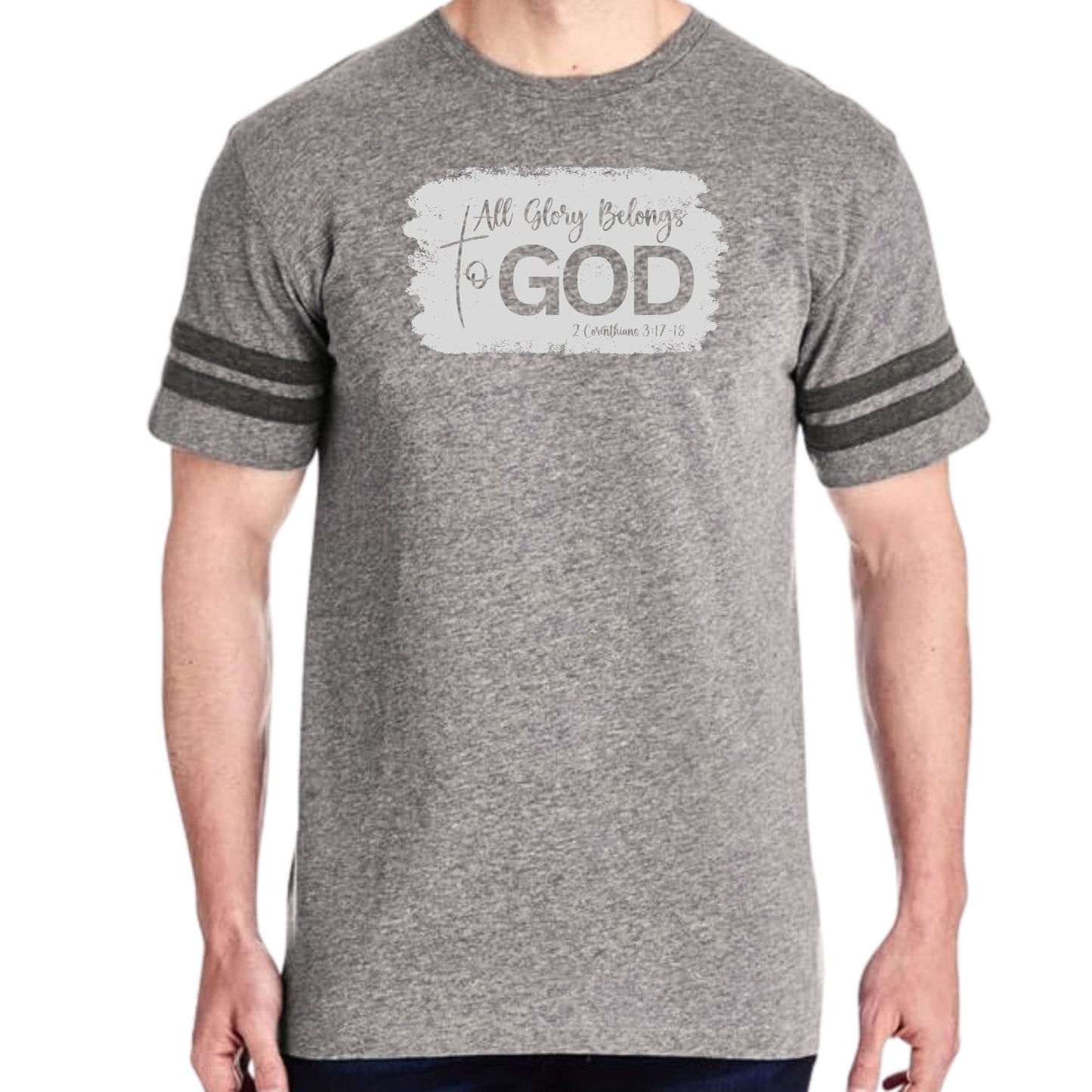 Mens Vintage Sport T-shirt All Glory Belongs to God Christian