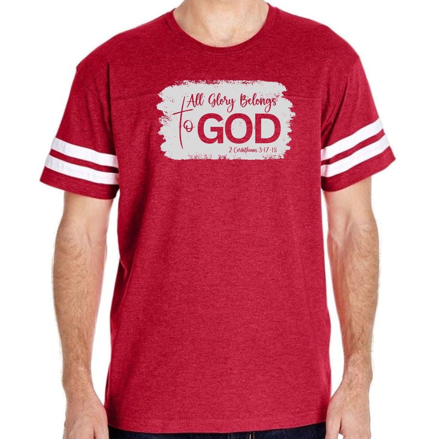 Mens Vintage Sport T-shirt All Glory Belongs to God Christian