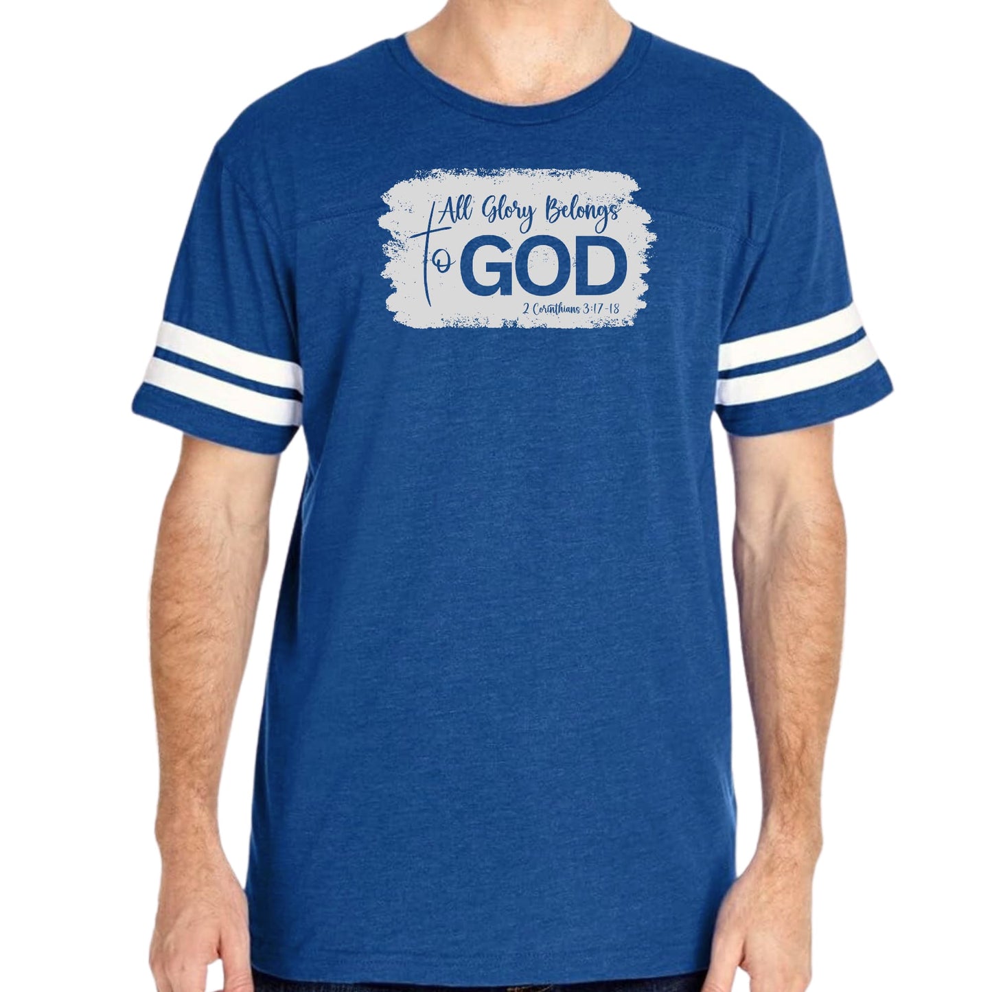 Mens Vintage Sport T-shirt All Glory Belongs to God Christian