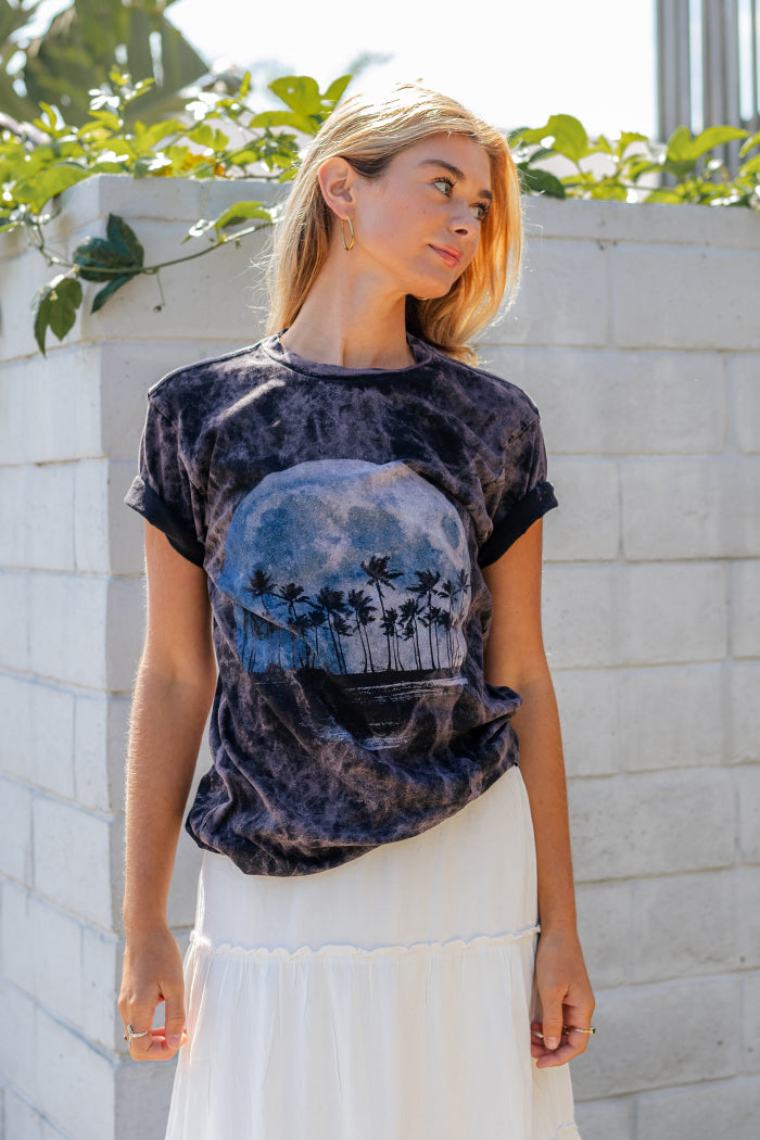 Palm Tree Moon Cloud Tee-4
