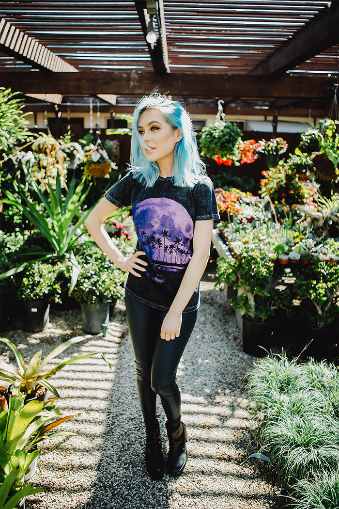 Palm Tree Moon Cloud Tee-2