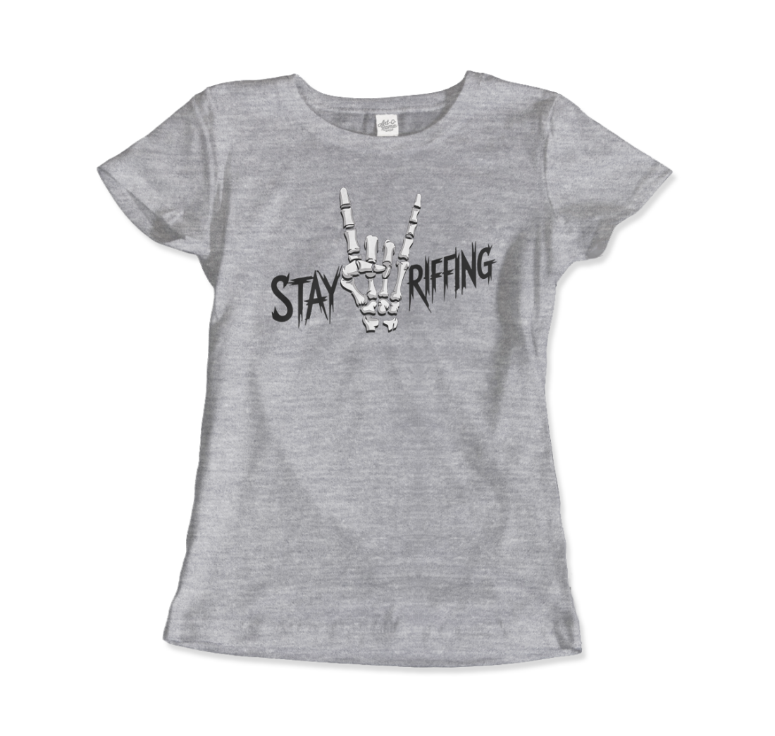 Stay Riffing - Rock'n Roll Skull T-Shirt-11