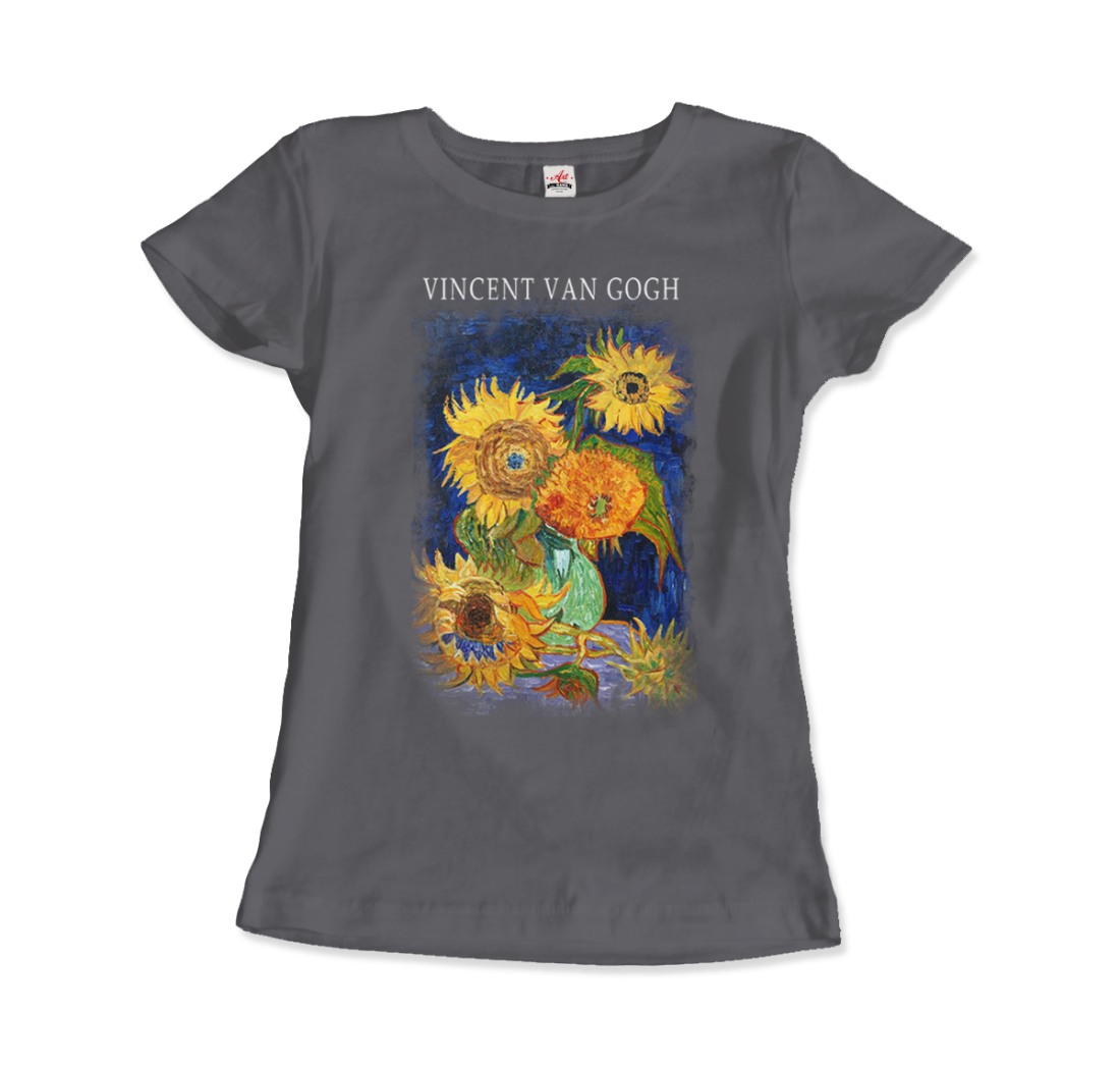 Van Gogh Five Sunflowers 1888, Artwork T-Shirt-9