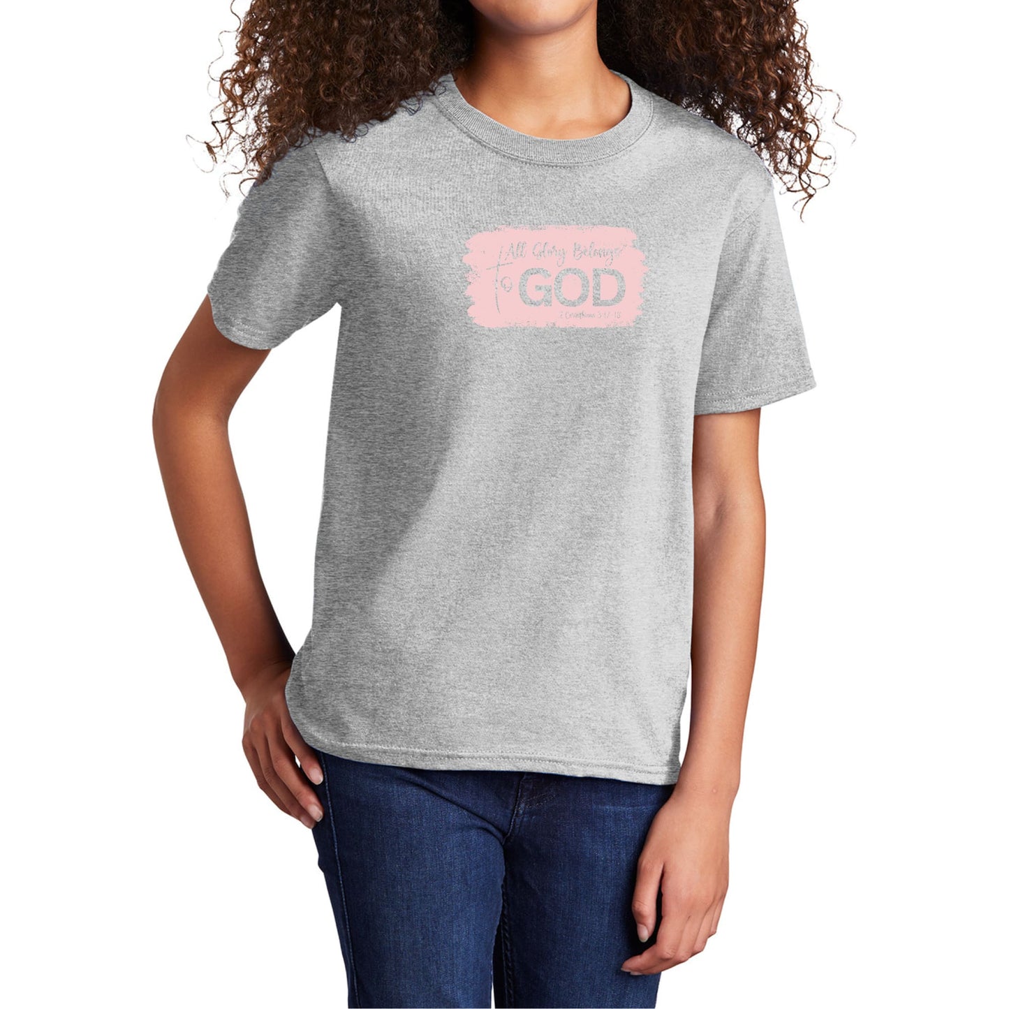 Youth Short Sleeve Graphic T-shirt All Glory Belongs to God Christian