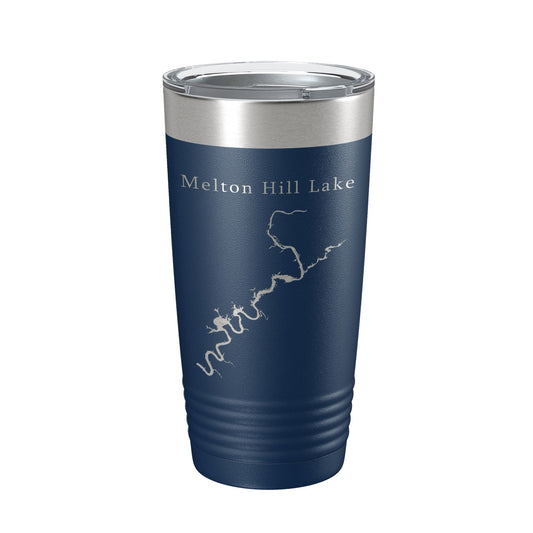 Melton Hill Lake Map Tumbler Travel Mug Insulated Laser Engraved Coffee Cup Tennessee 20 oz