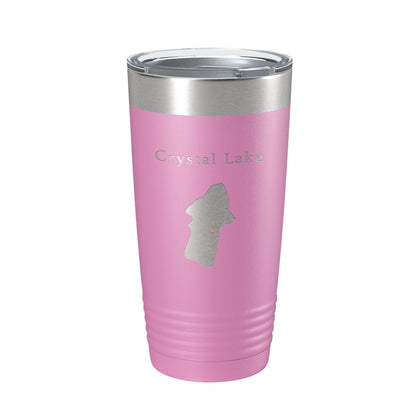 Crystal Lake Map Tumbler Travel Mug Insulated Laser Engraved Coffee Cup California 20 oz