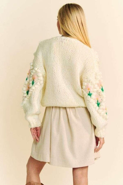 Davi & Dani Floral Pattern Button Down Cardigan-1