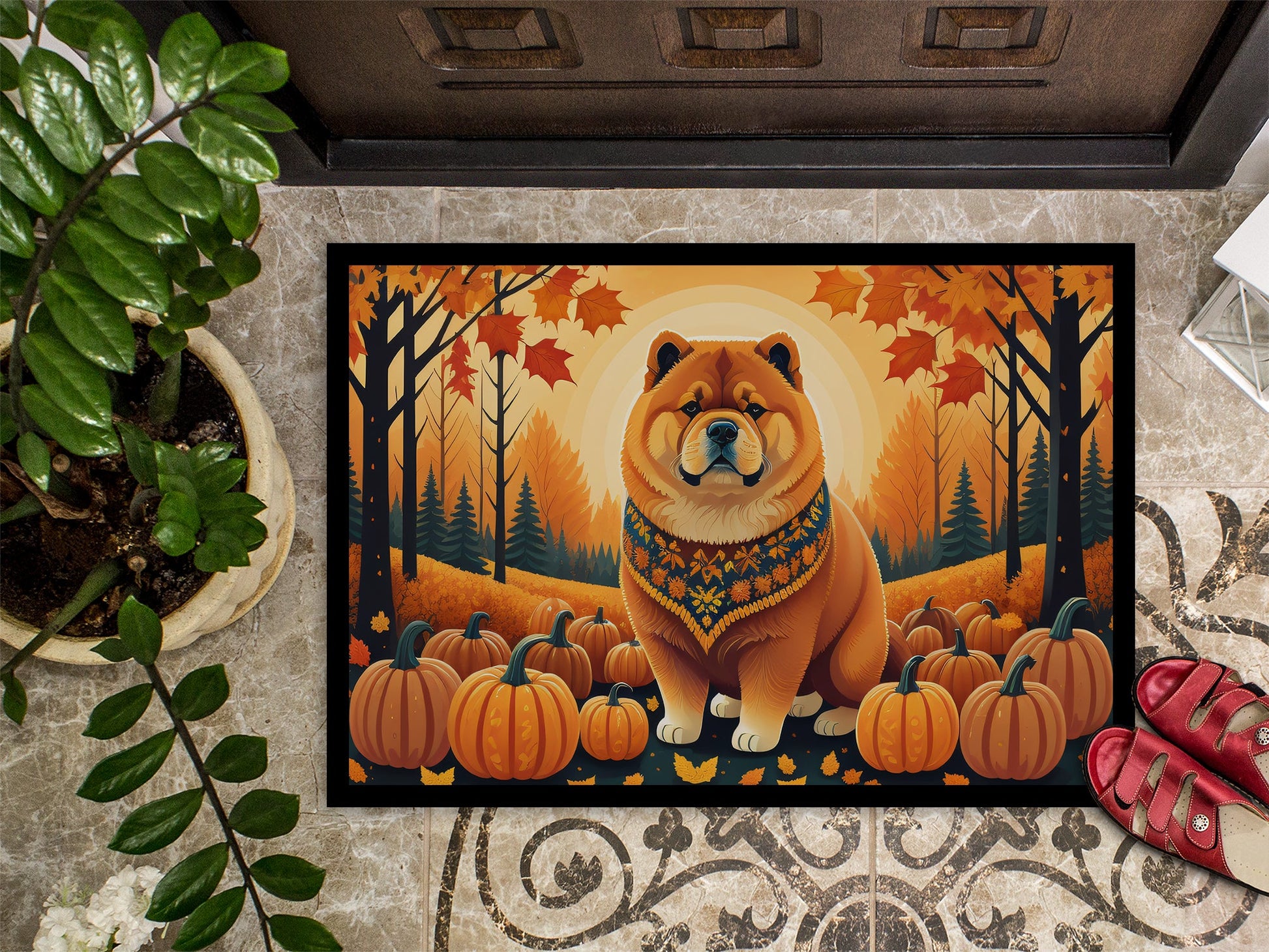 Chow Chow Fall Doormat-2