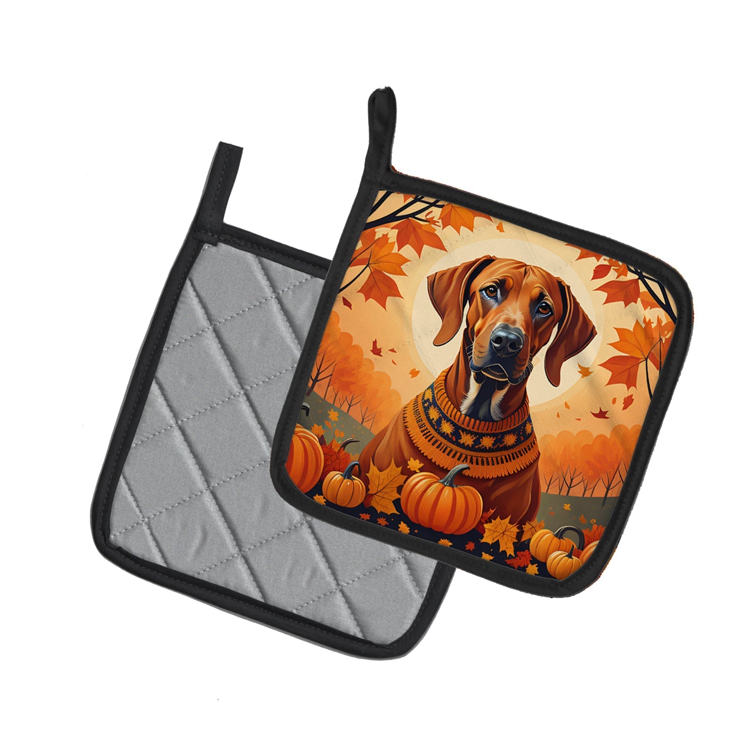 Rhodesian Ridgeback Fall Pair of Pot Holders-1