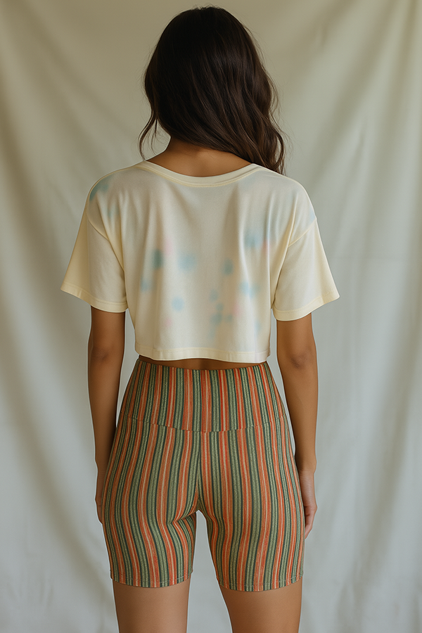 Desert Stripe Biker Shorts