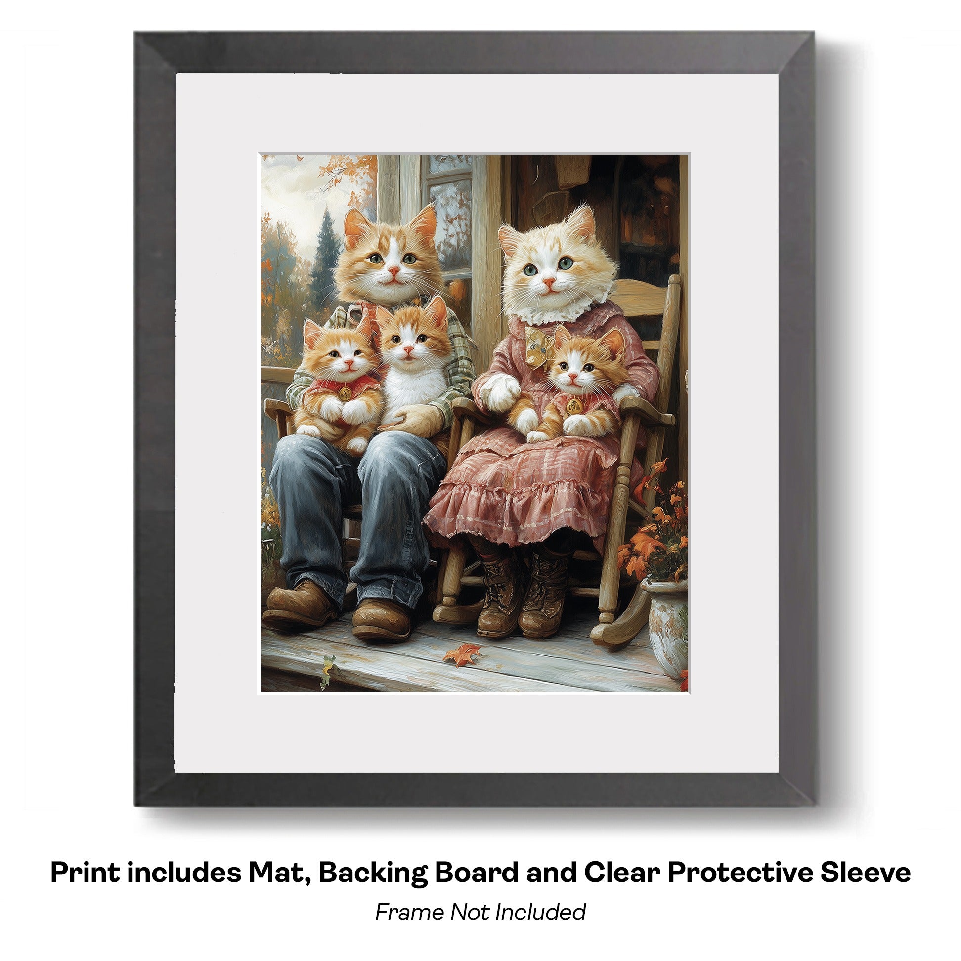 Country Cat Folk - Kitten Couple Getting Hitched art print