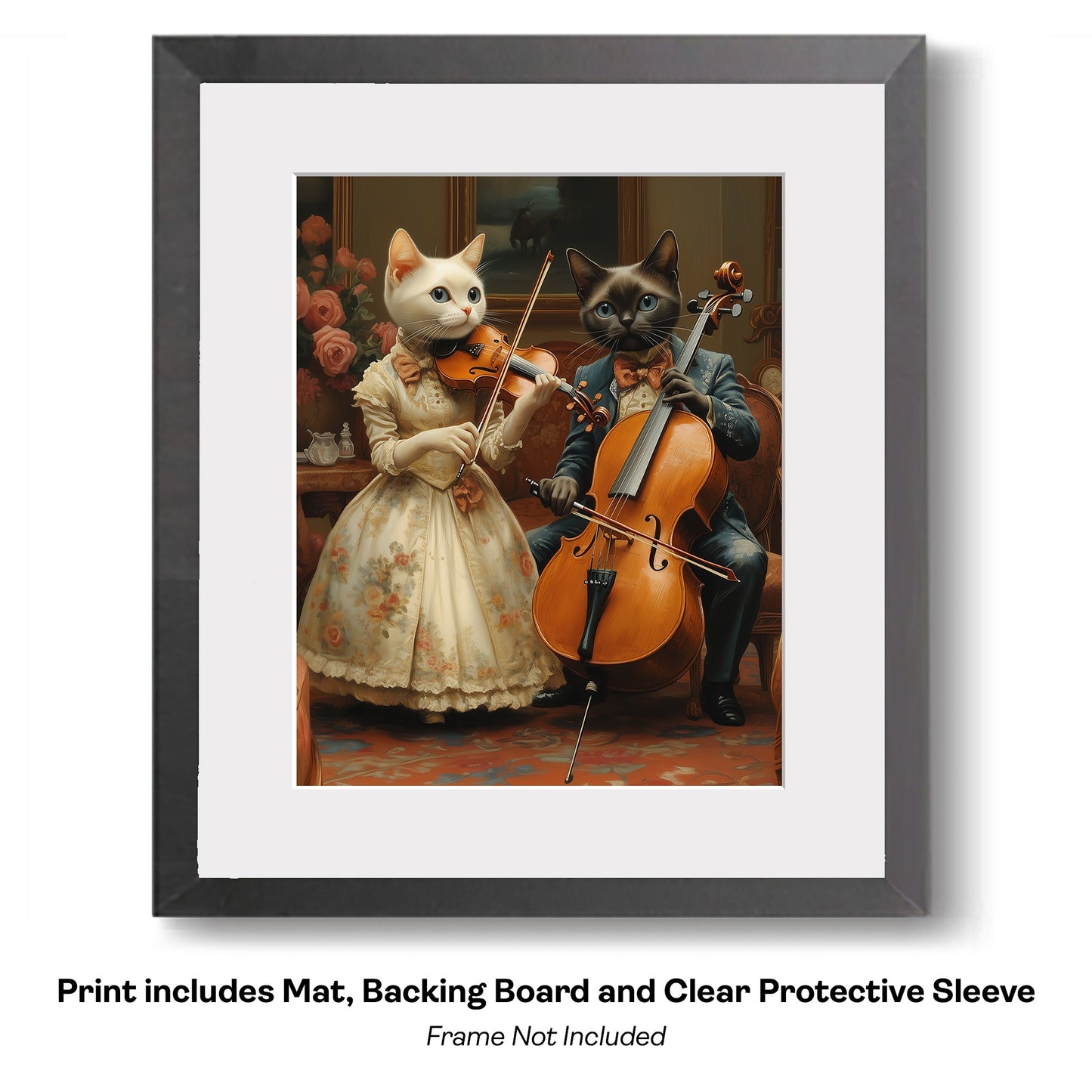 Country Cat Folks - Ma and Pa Cat's Formal Farm Photo art print