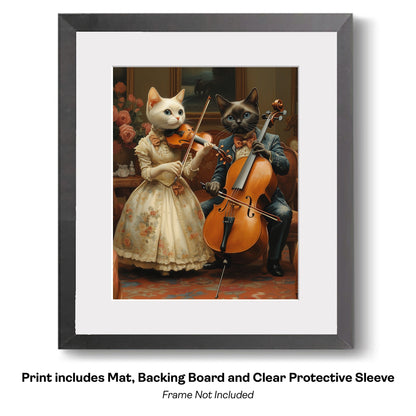 Country Cat Folks - Ma and Pa Cat's Formal Farm Photo art print