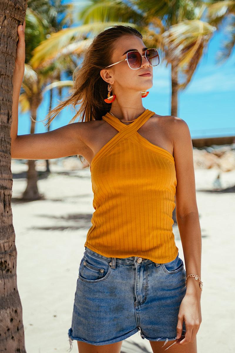 Orange Taylor Halter Top