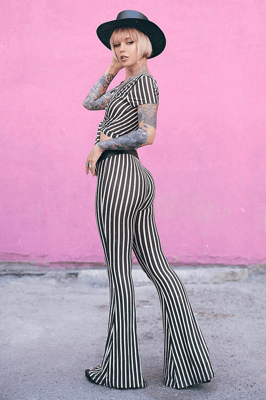 Jamie Striped Wide-Leg Pant-0