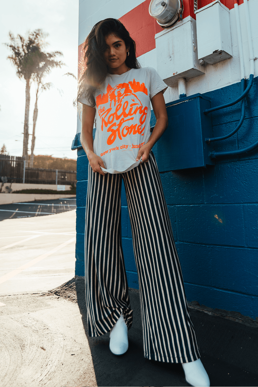 Jamie Striped Wide-Leg Pant-1