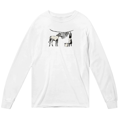 Banksy Zebra Stripes Artwork Long Sleeve Shirt
