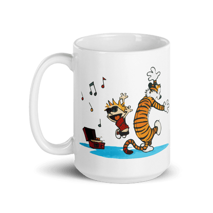 Calvin and Hobbes Dancing with Record Player Mug-4