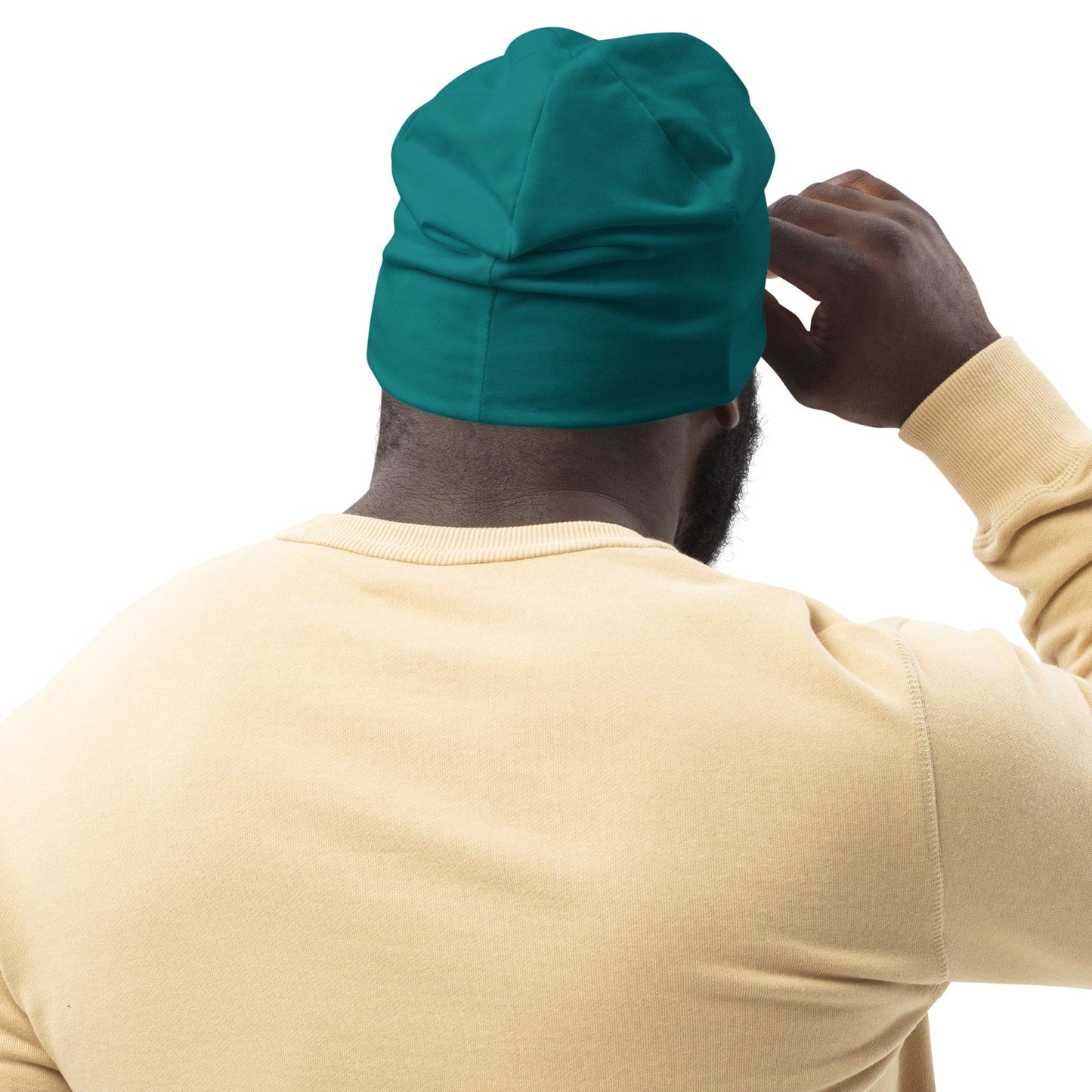 Double-layered Beanie Hat Dark Teal Green