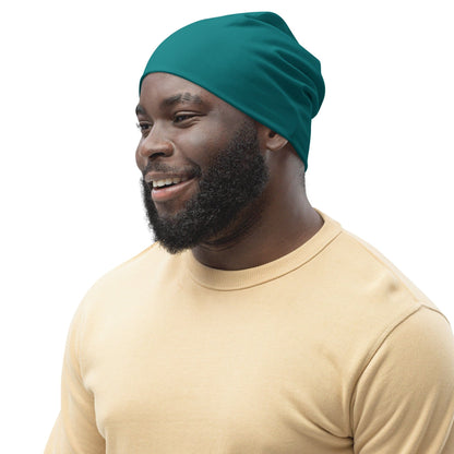 Double-layered Beanie Hat Dark Teal Green