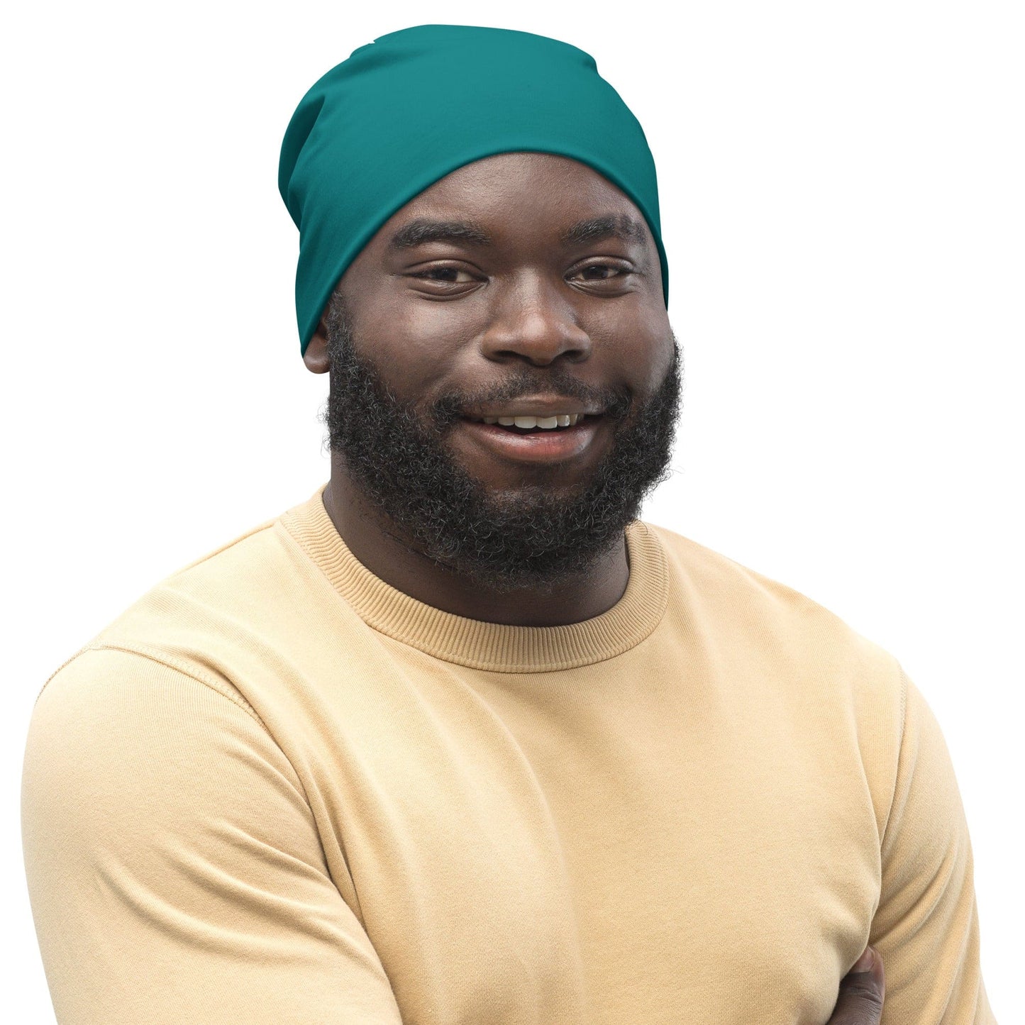 Double-layered Beanie Hat Dark Teal Green