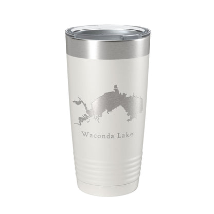 Waconda Lake Map Tumbler Travel Mug Insulated Laser Engraved Coffee Cup Kansas 20 oz