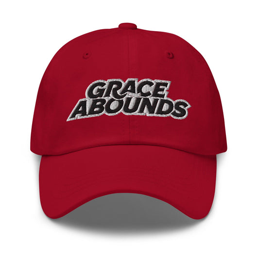 Embroidered Adjustable Baseball Cap - Grace Abounds - F/b