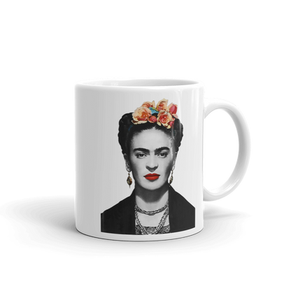 Frida Kahlo With Flowers Poster Artwork Mug-2