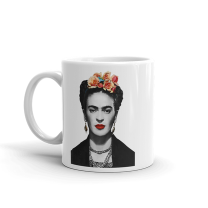 Frida Kahlo With Flowers Poster Artwork Mug-0