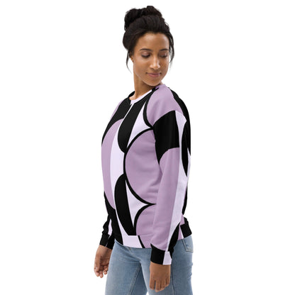 Graphic Sweatshirt for Women Geometric Lavender and Black Pattern