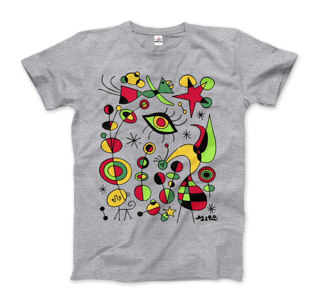 Joan Miro Peces de Colores (Colorful Fish) Artwork T-Shirt-3