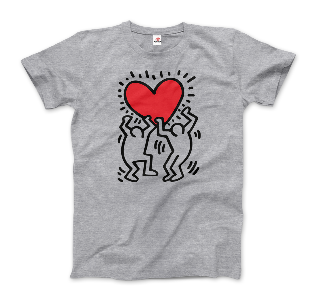 Men Holding Heart Icon, Street Art T-Shirt-5
