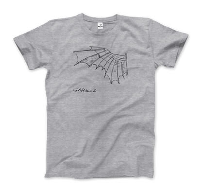 Leonardo Da Vinci, Glider Sketch Artwork T-Shirt-7