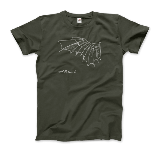 Leonardo Da Vinci, Glider Sketch Artwork T-Shirt-10