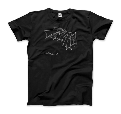 Leonardo Da Vinci, Glider Sketch Artwork T-Shirt-6