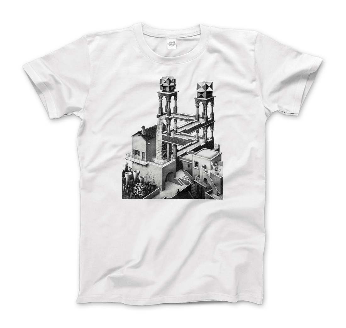 MC Escher Waterfall Illusion T-Shirt-0
