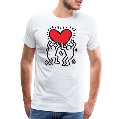 Men Holding Heart Icon, Street Art T-Shirt-1