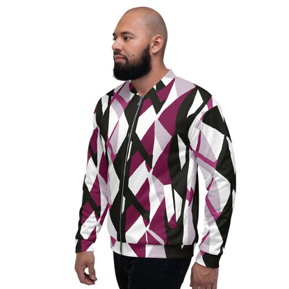 Mens Bomber Jacket - Pink Mauve Pattern