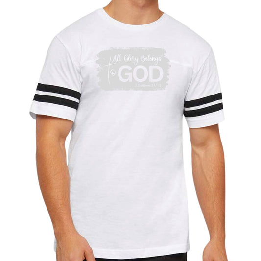 Mens Vintage Sport T-shirt All Glory Belongs to God Christian