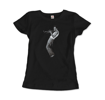 Miles Davis Playing his Trumpet Artwork T-Shirt-3