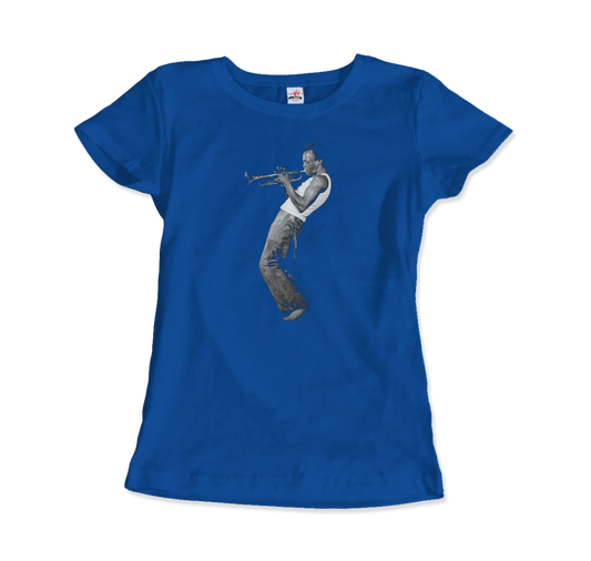 Miles Davis Playing his Trumpet Artwork T-Shirt-10