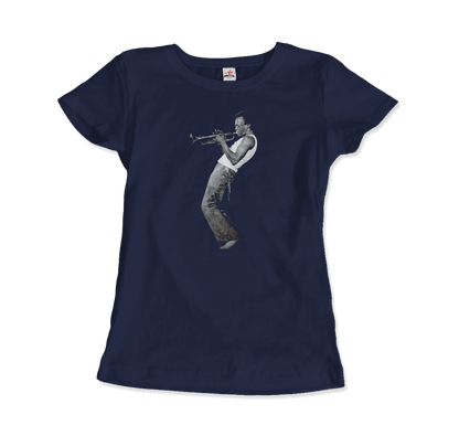 Miles Davis Playing his Trumpet Artwork T-Shirt-8